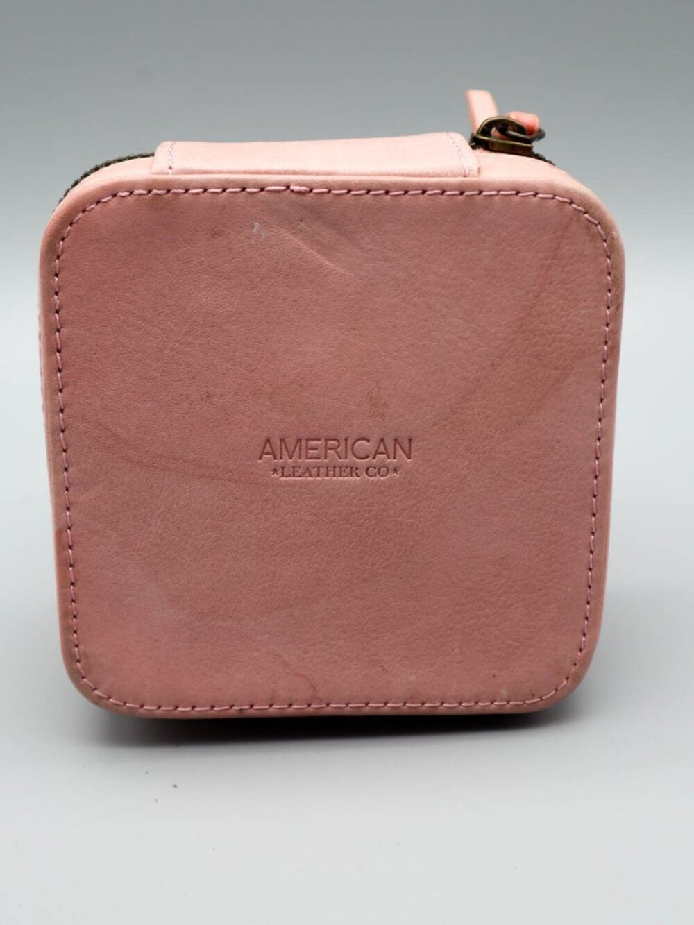 American Leather Co Travel Jewelry Box Case w/ Mirror Pink Kindness